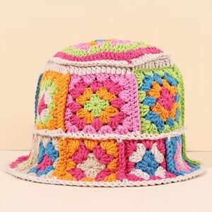 NIP Floral Crochet Bucket Hat
